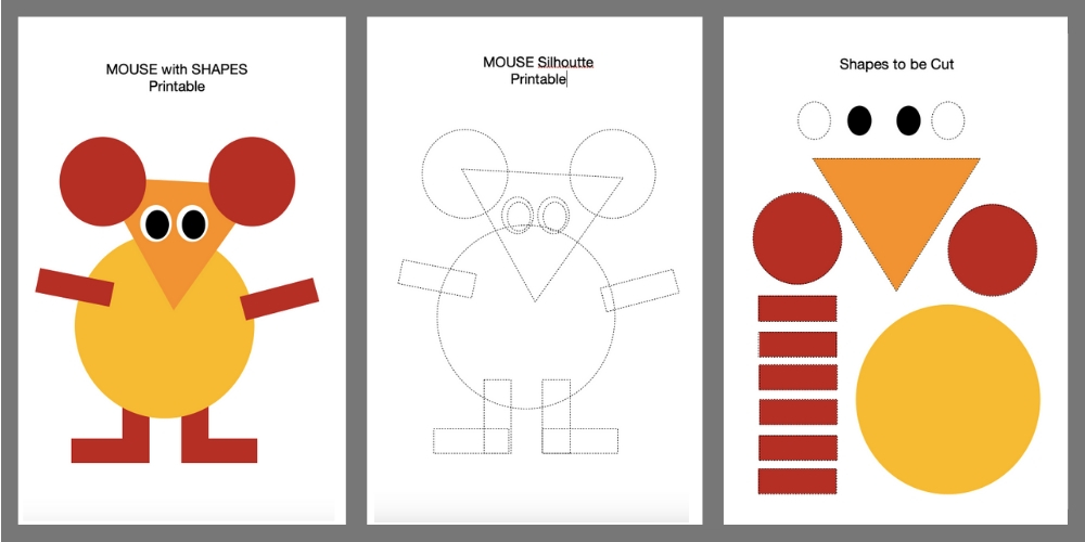Cut and Paste Shapes- DIY MOUSE - ASTOLDBYMOM