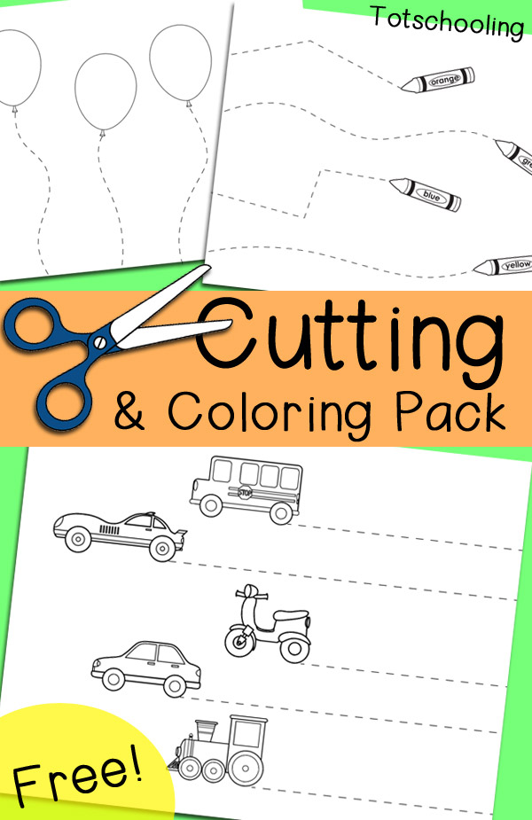 Free Cutting &  Coloring Pack | Totschooling - Toddler, Preschool ...