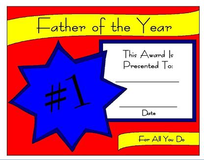 Fathers Day Certificates