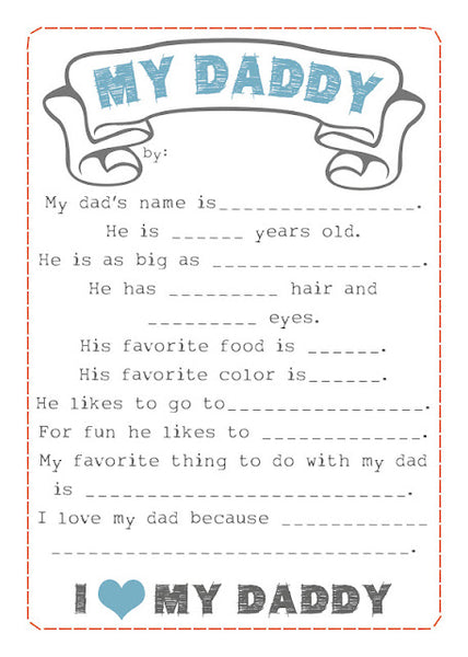 Fathers Day Printable Questionnaire