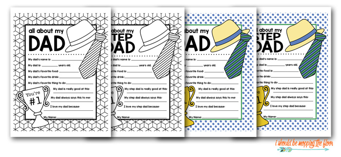 Free Fathers Day Printable Questionnaire | i should be mopping ...