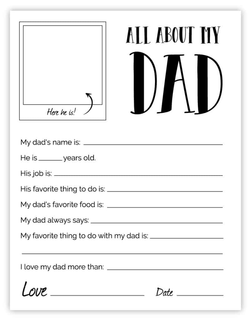 printable dad survey
