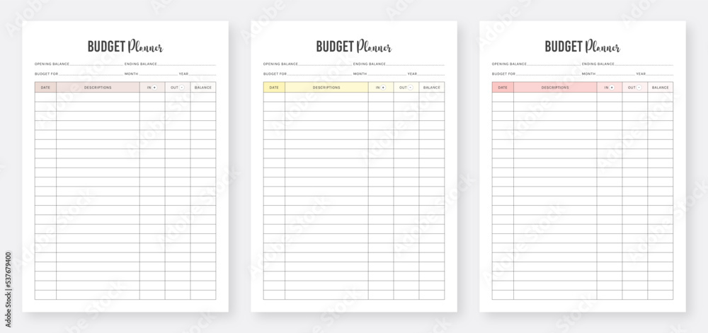 Budget Planner Template Design. Printable Budget Planner Templates ...
