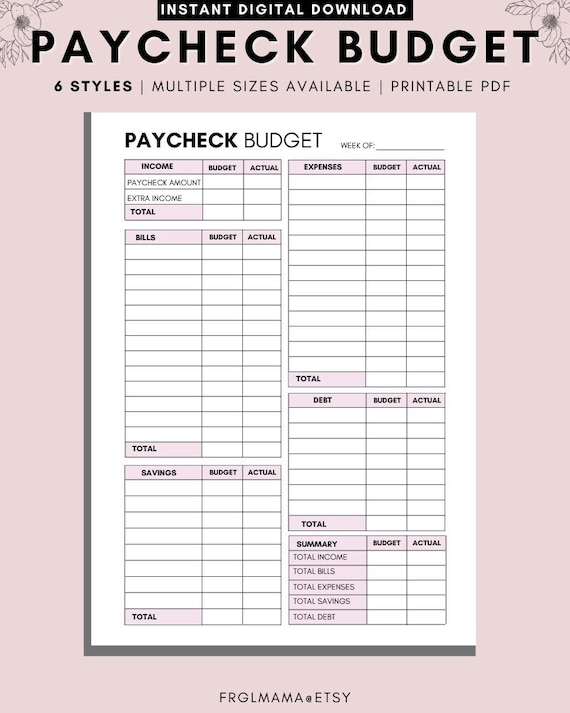 printable daily budget worksheet