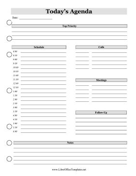 printable daily business planner