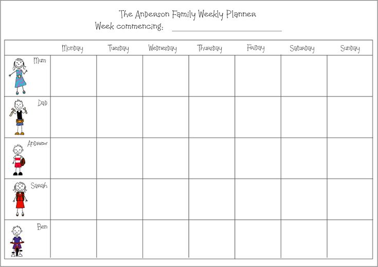 printable daily family planner