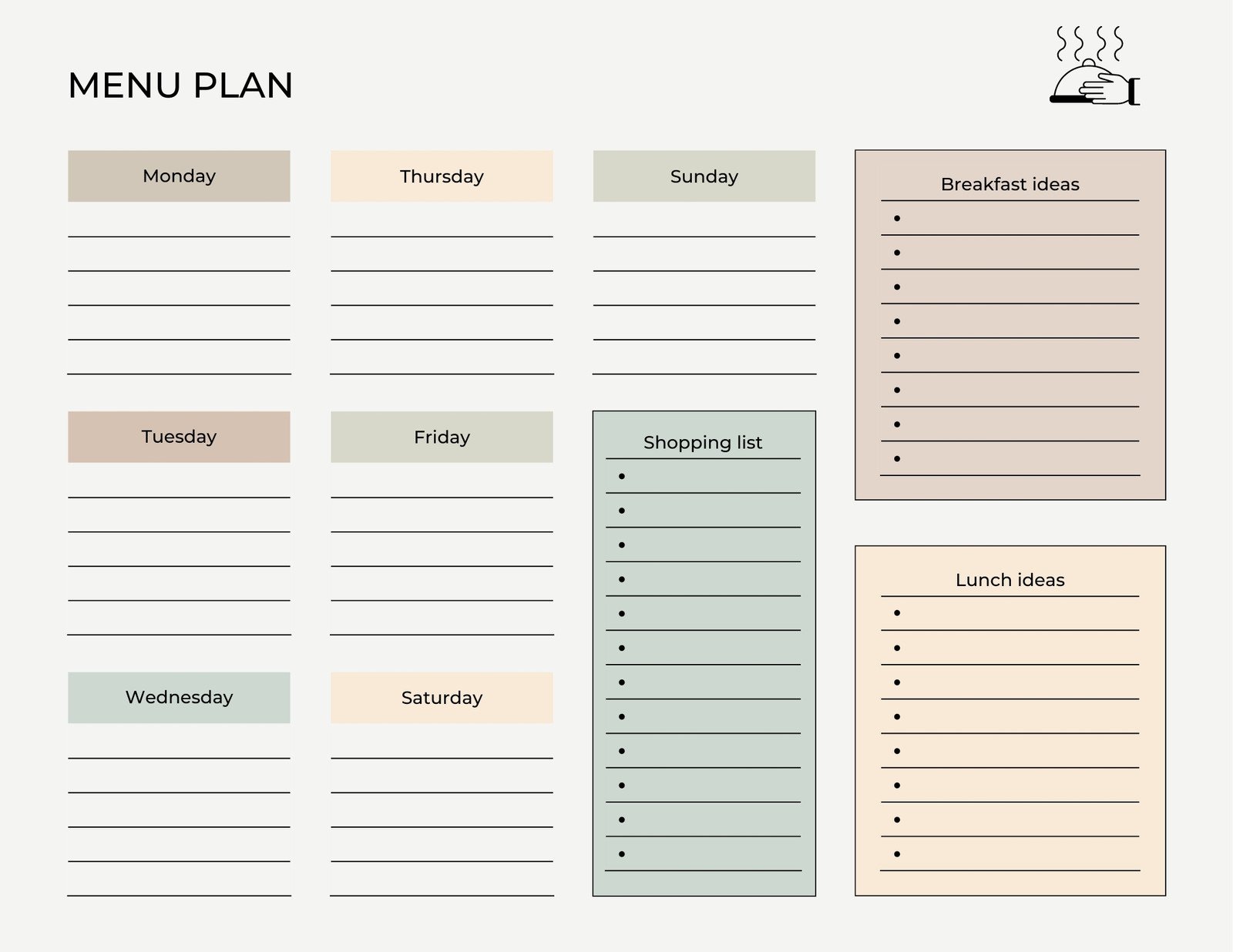 printable daily meal planner