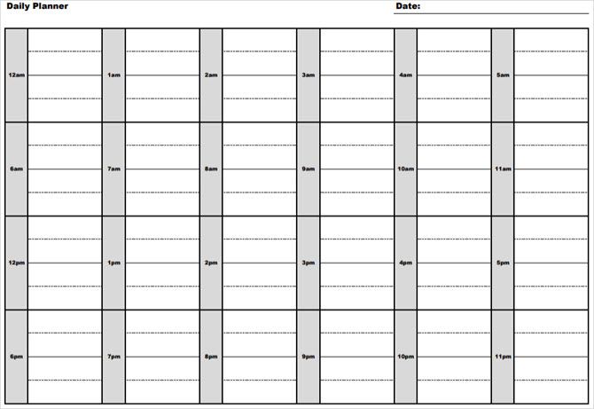 printable daily planner 15 minute increments