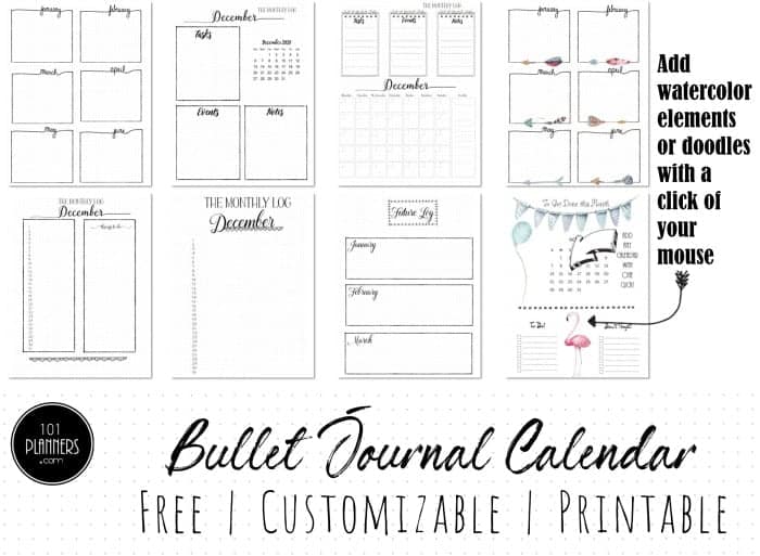 printable daily planner bullet journal