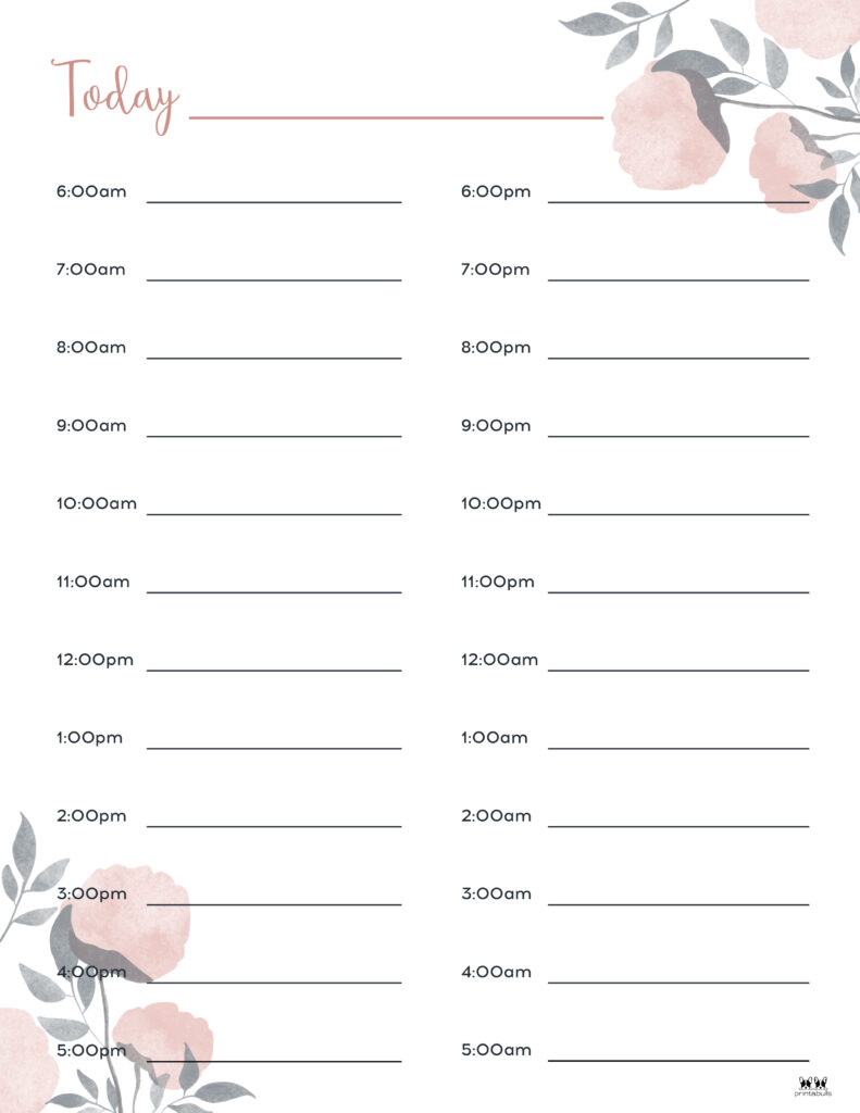 printable daily planner by hour