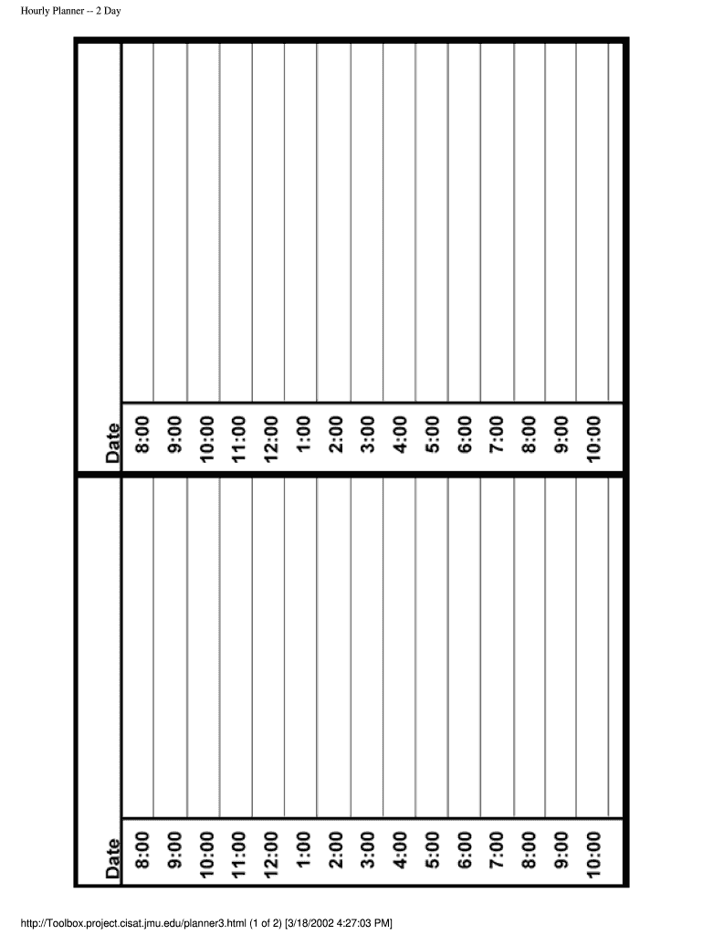 Printable Hourly Calendar - Fill Online, Printable, Fillable ...