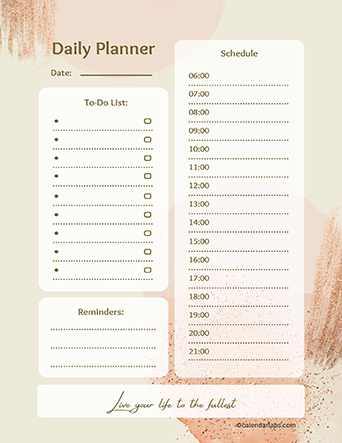 printable daily planner by hour