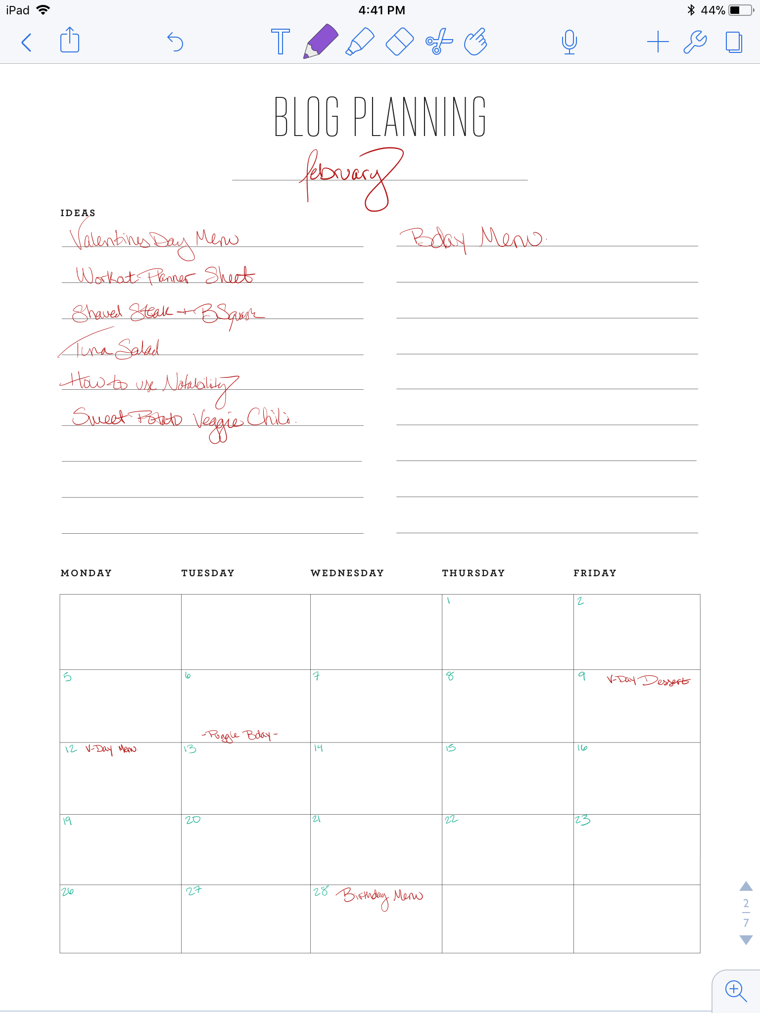 printable daily planner february 2018