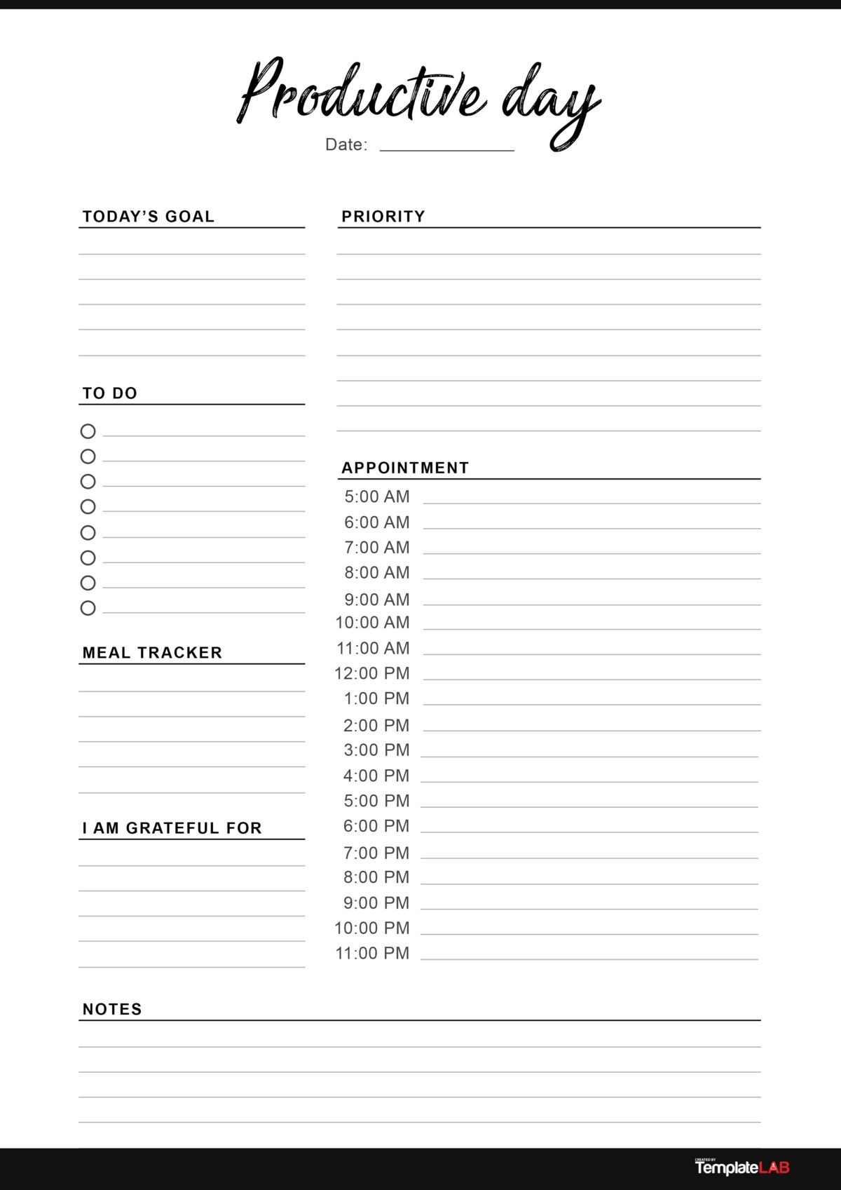 25 Printable Daily Planner Templates (FREE in Word/Excel/PDF)