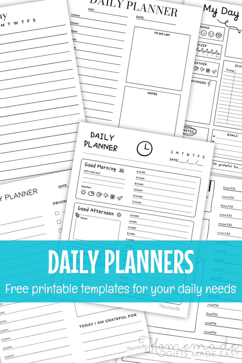 printable daily planner for work