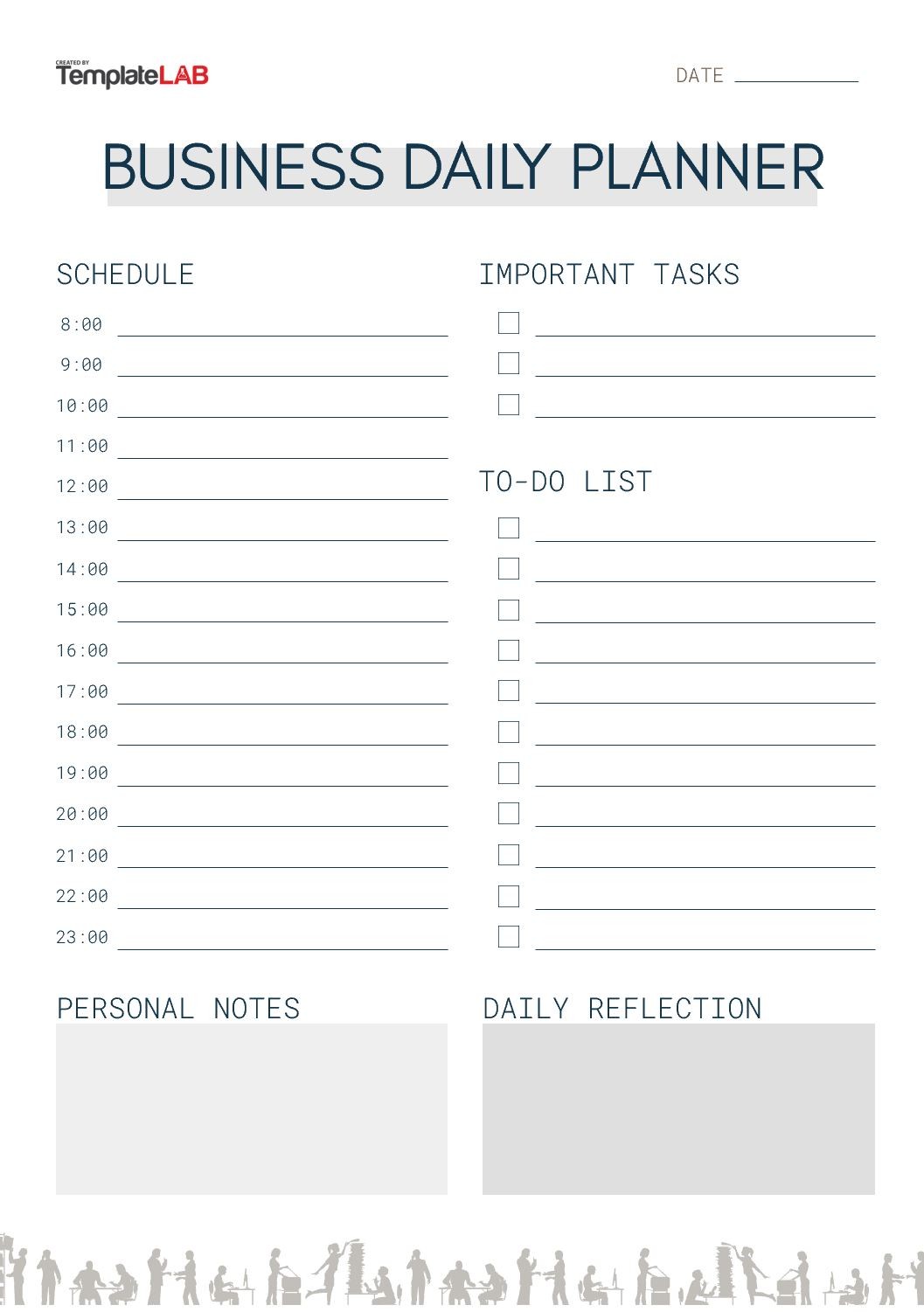 printable daily planner for work