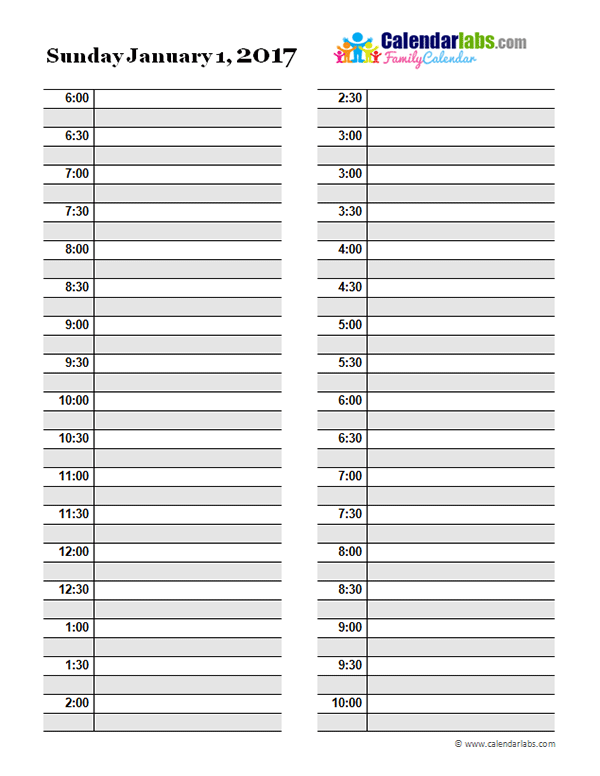 2017 Daily Planner Template - Free Printable Templates