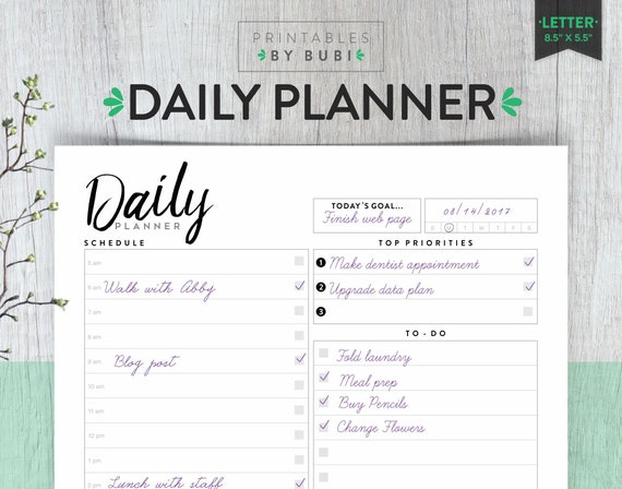 printable daily planner pages 2017