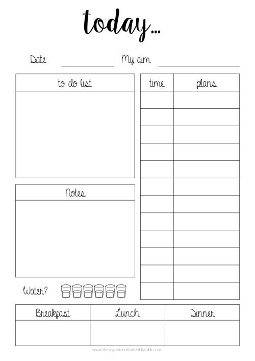 printable daily planner pages 2017