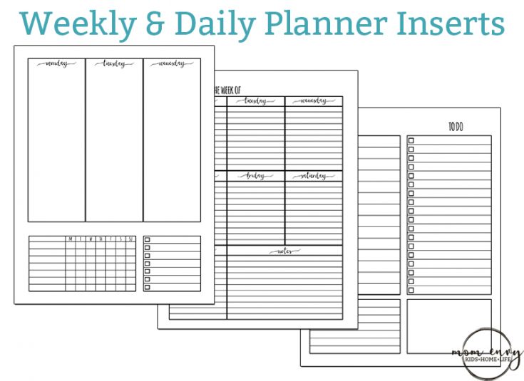 printable daily planner pages 2017