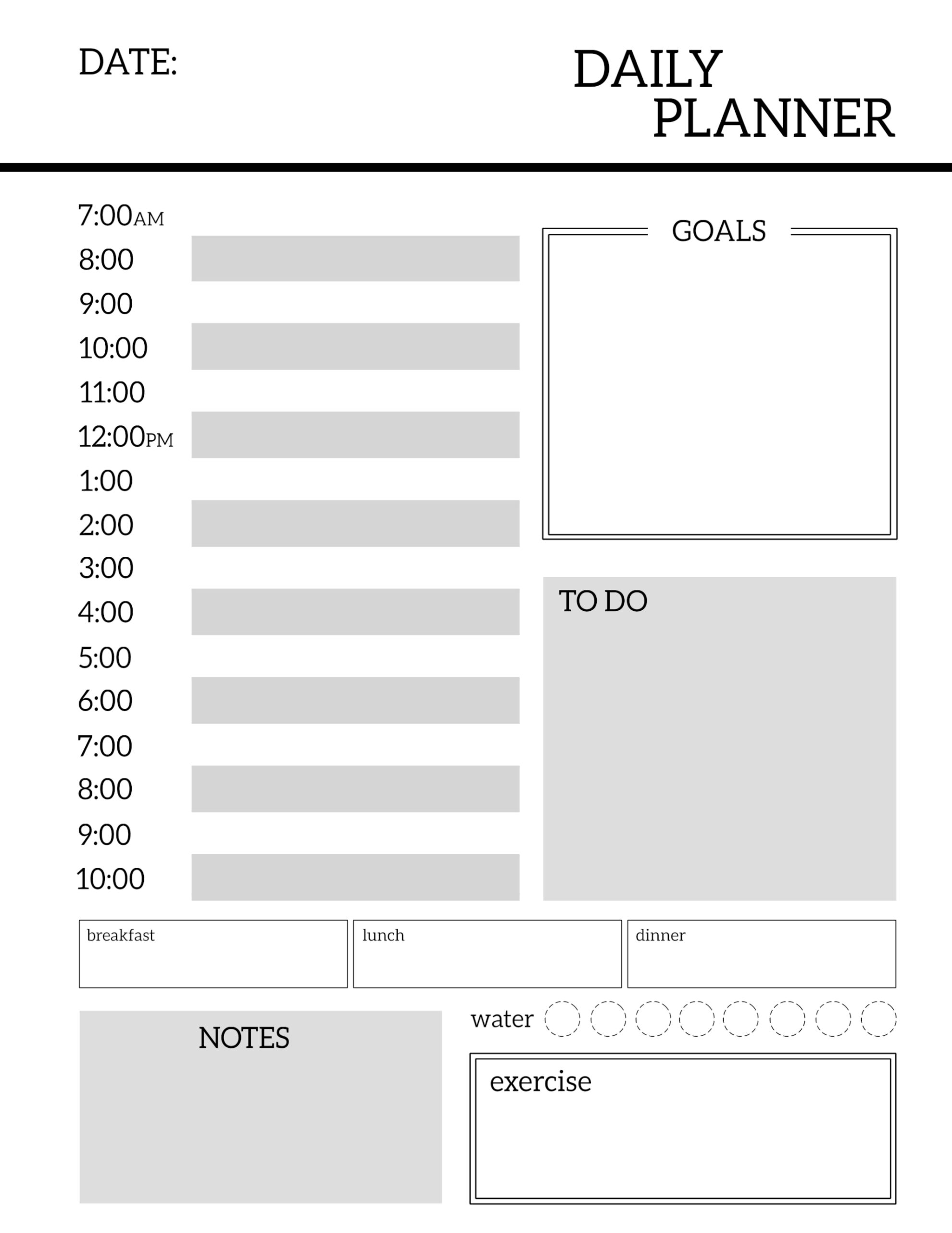 printable daily planner pages 2017