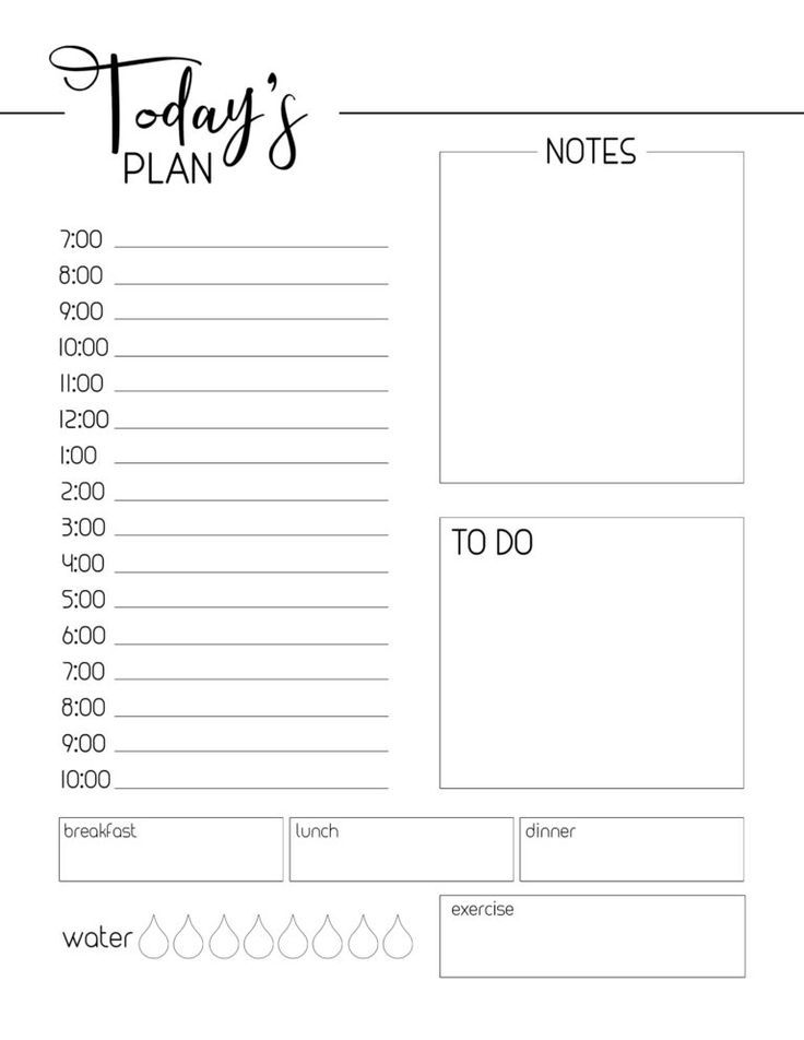 printable daily planner pages