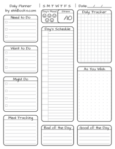 Free Printable Daily Planner Template - ehh Books