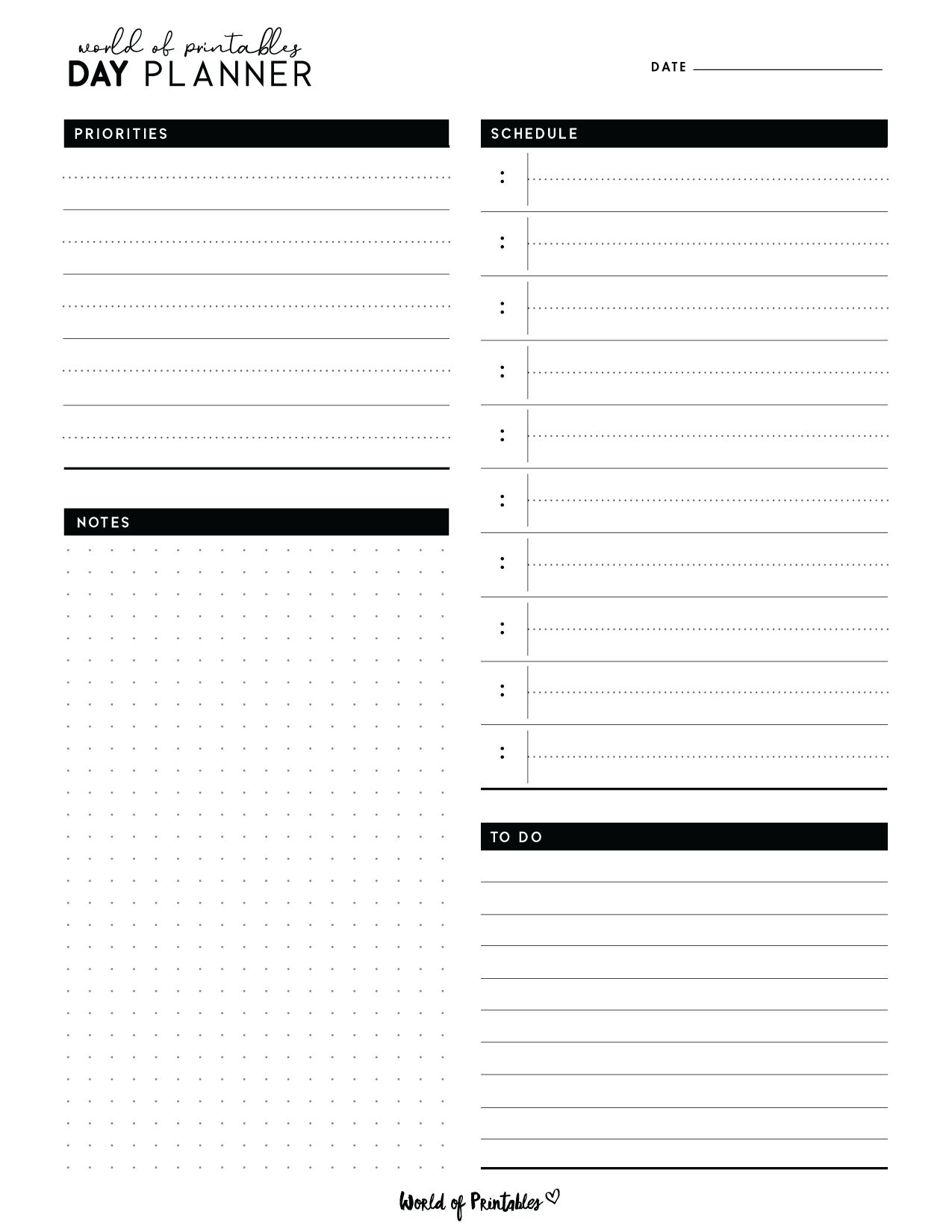 Free Printable Daily Planner Pdf Download Free Printable Daily Planner