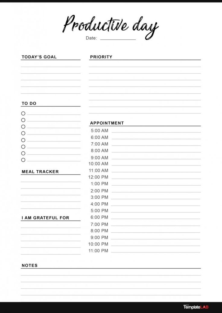 printable daily planner pinterest