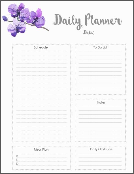 printable daily planner pinterest