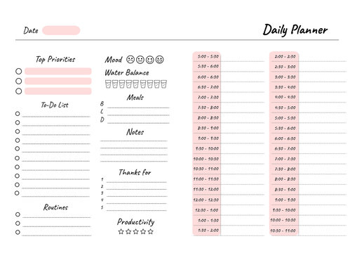 Daily Planner Template Images - Browse 123,740 Stock Photos ...
