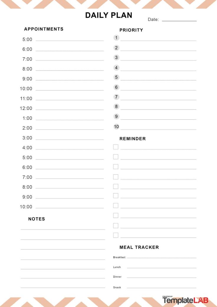 25 Printable Daily Planner Templates (FREE in Word/Excel/PDF)