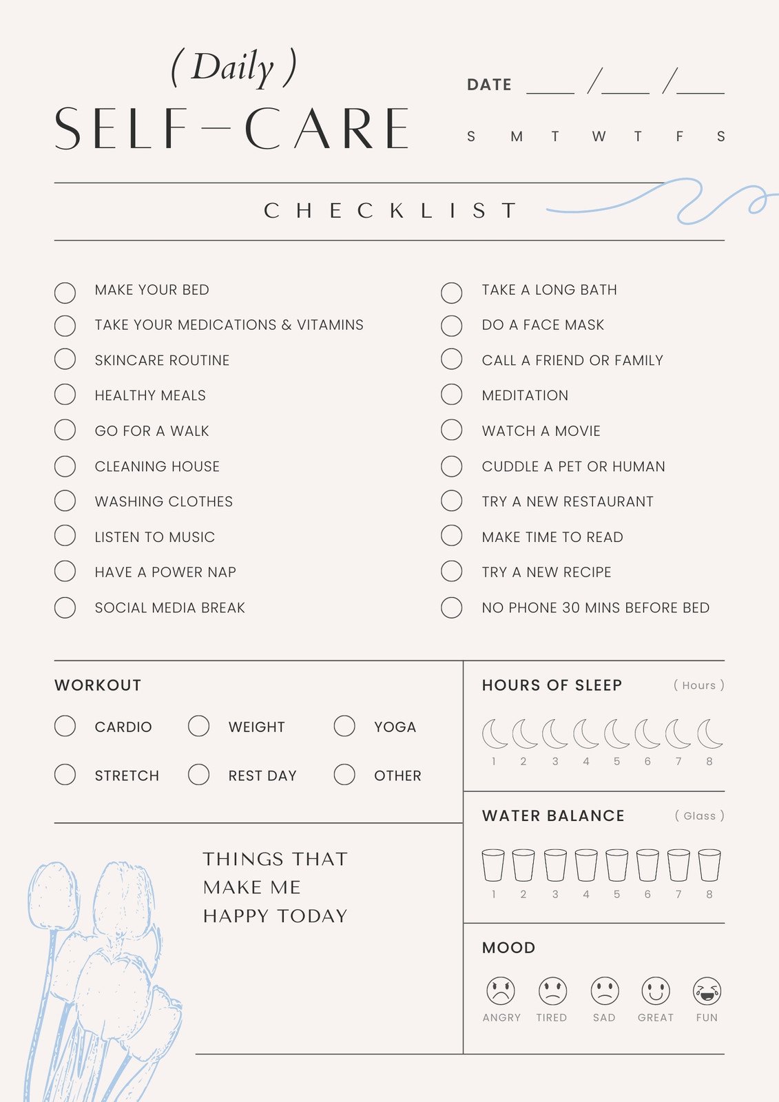 printable daily planner to do list