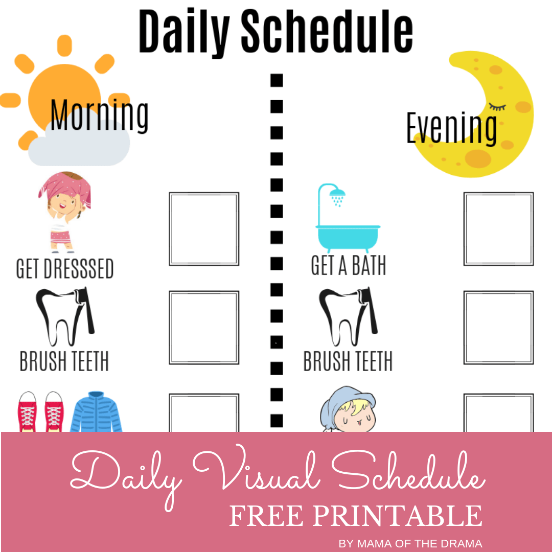 Visual Daily Schedule Free Printable | Mama of the Drama - Worksheets Library visual-daily-schedule-free-printable-mama-of-the-drama-worksheets-library