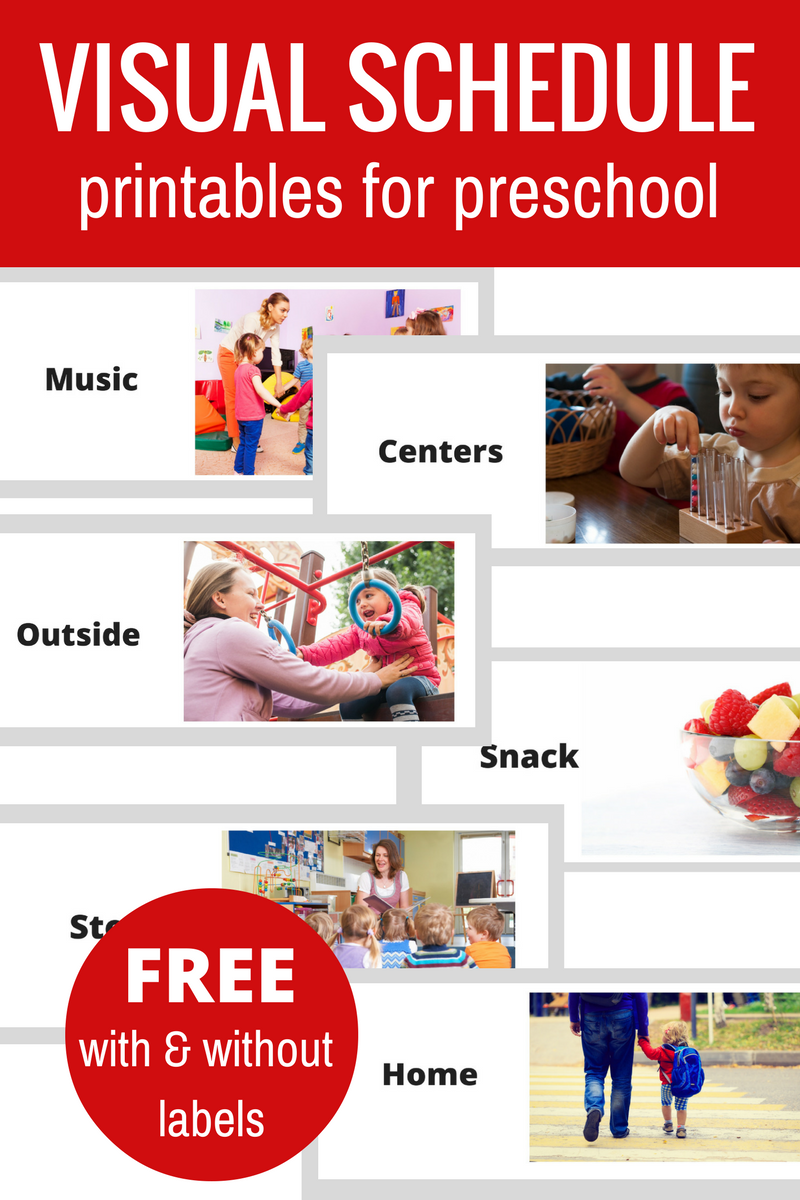 printable daily schedule for preschool classroom