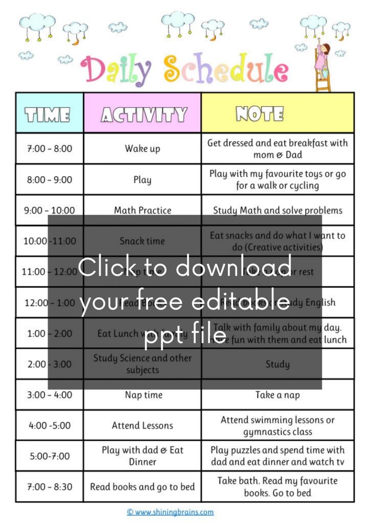daily-schedule-for-kids-free-cute-editable-timetable-template-worksheets-library for Free Printable Daily Schedule For Preschool Daily Schedule for Kids - Free Cute Editable Timetable Template - Worksheets Library for Free Printable Daily Schedule For Preschool