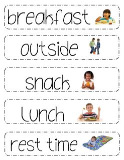 printable daily schedule for preschool classroom