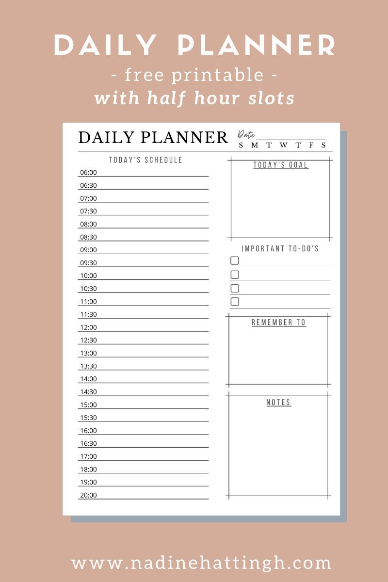 Daily Planner Printable | FREE