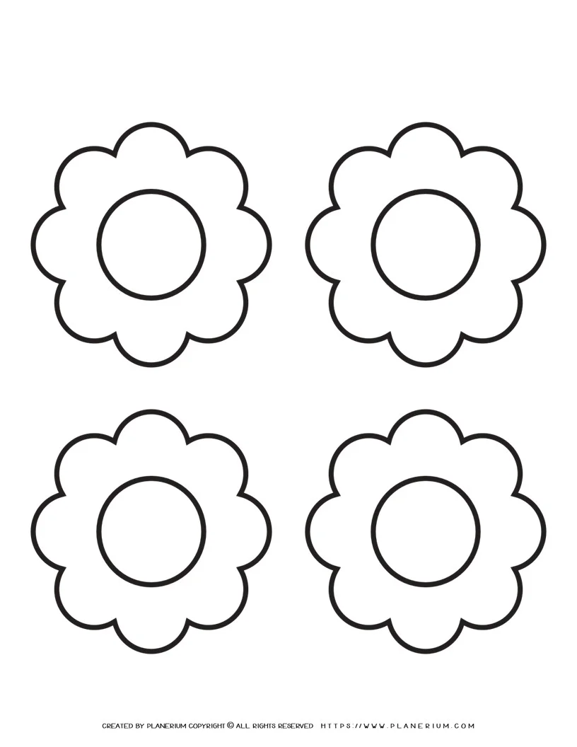 8-petal-flower-template-four-flowers-planerium-worksheets-library for Free Printable Daisy Flower Template 8 Petal Flower Template - Four Flowers | Planerium - Worksheets Library for Free Printable Daisy Flower Template