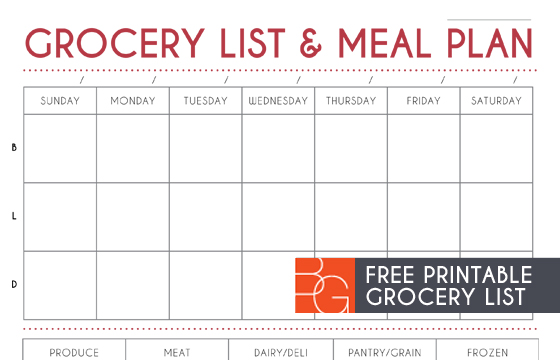 printable daniel plan shopping list