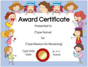 Free Certificates for Kids | Customize Online &  Print at Home