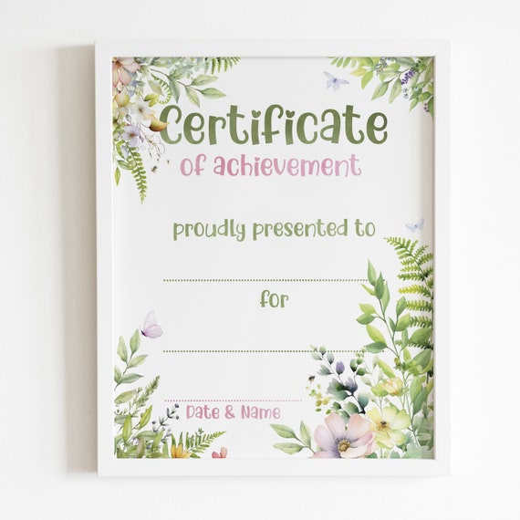 Certificate of Achievement, Printable Diploma for Girl, Bravery ...