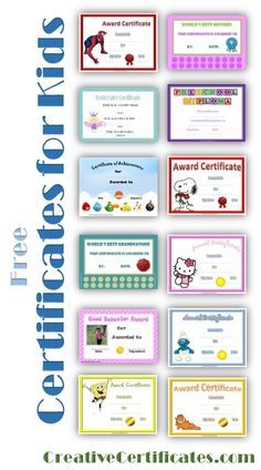 Free printable certificates for kids | Free printable certificates ...