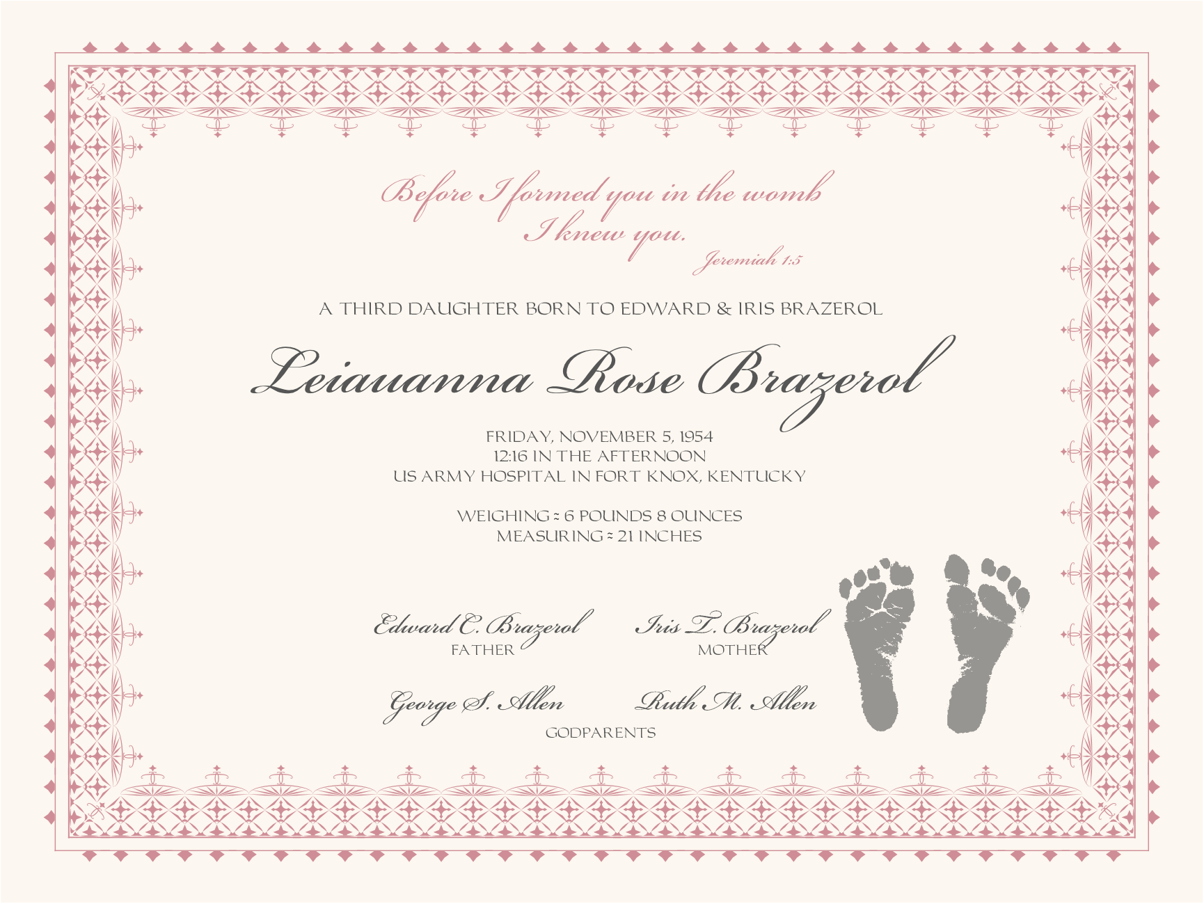 printable daughter certificates