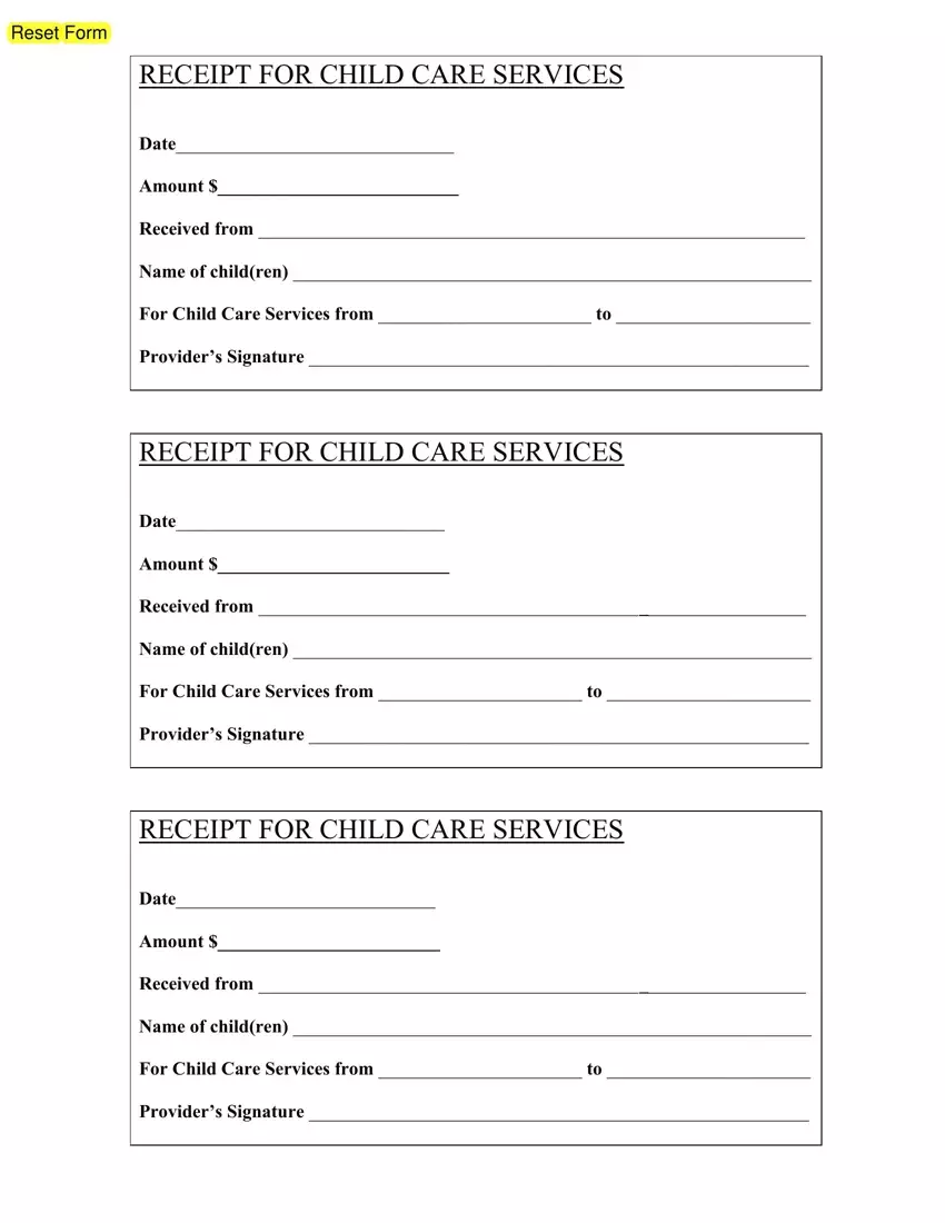 Childcare Receipt ≡ Fill Out Printable PDF Forms Online