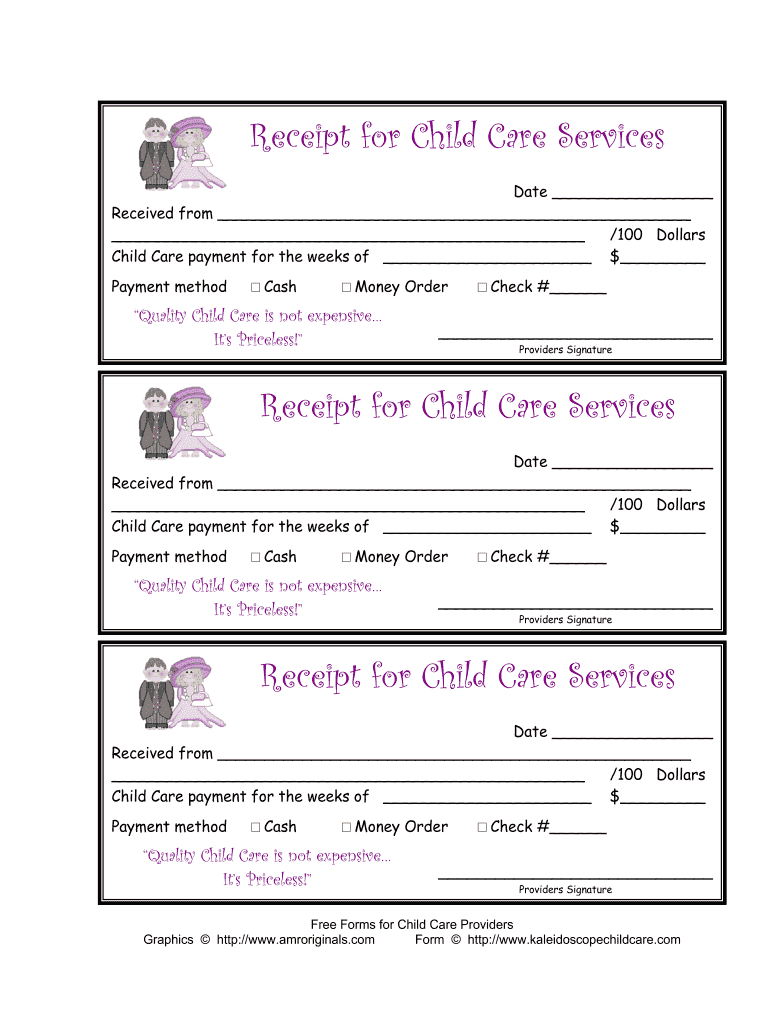 printable daycare invoice