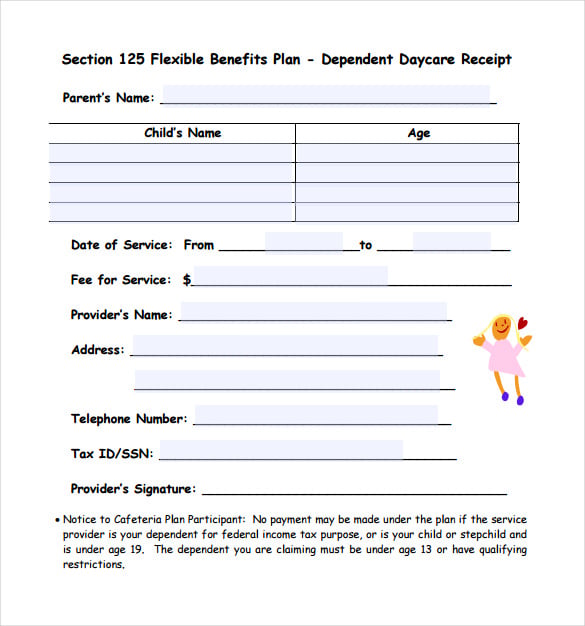 20+ Daycare Receipt Templates in Word | Google Docs | Google ...