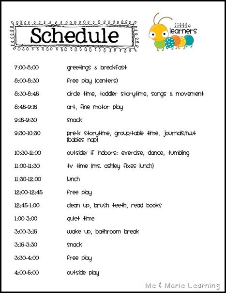 Schedules, Special Days and Toddler Reports…OH my!