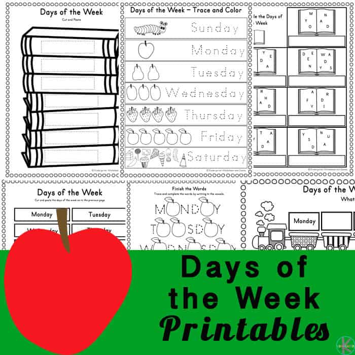 printable days of the week worksheet