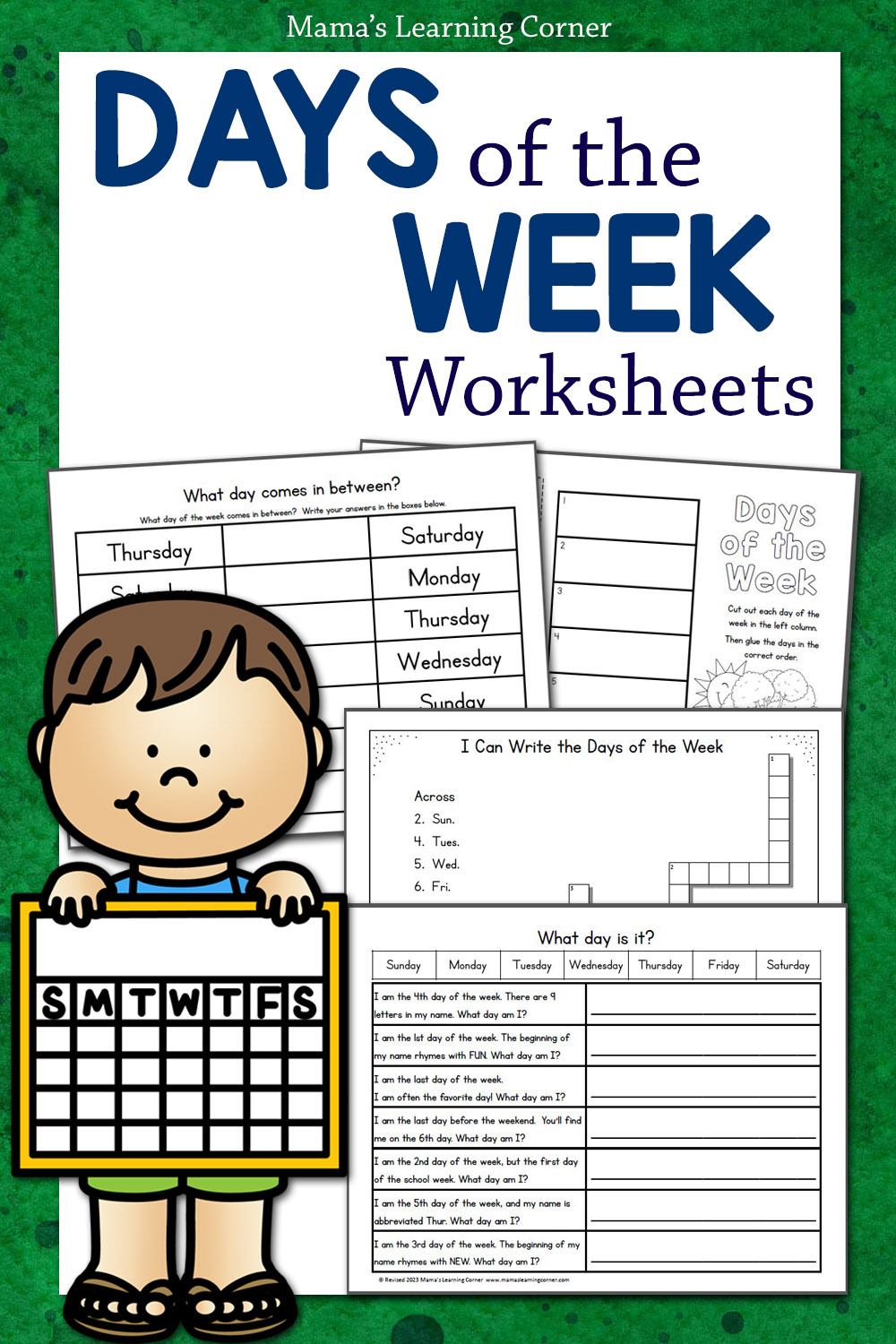 Days Of The Week Worksheets Mamas Learning Corner Worksheets Library